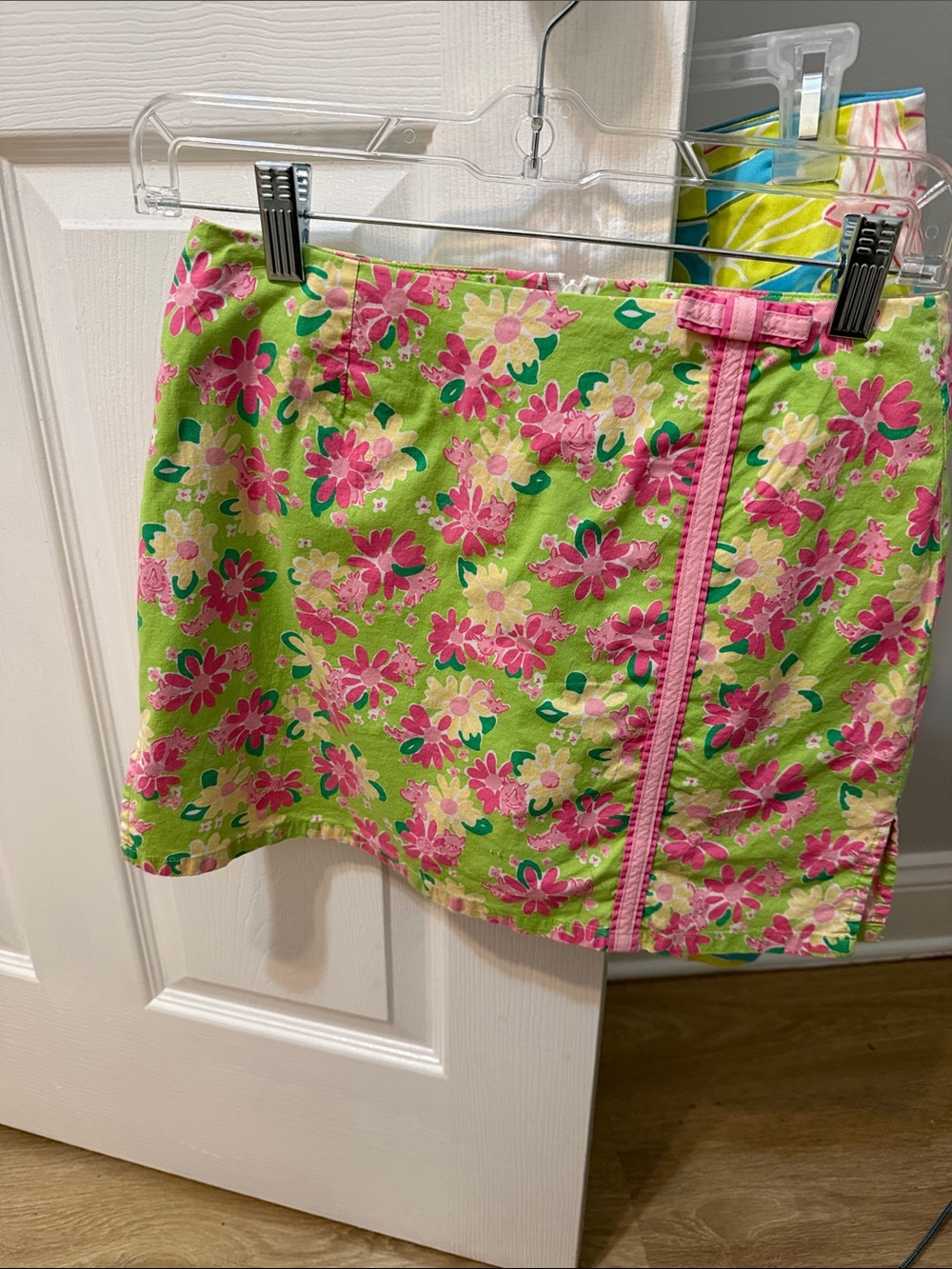 Vintage Lilly Pulitzer Pink and Lime Floral Mini Skort